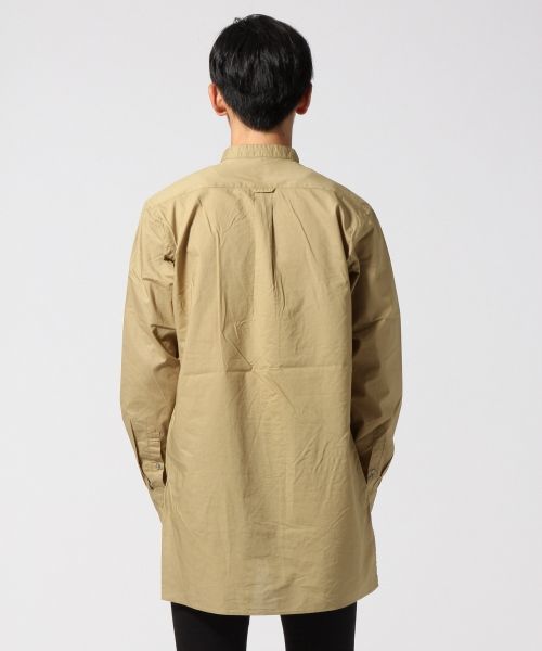 RAGEBLUE（レイジブルー）の「＜トレンドのロング丈＞60/プルオーバーバンドカラーロングシャツ/569177（シャツ/ブラウス・メンズ・ホワイト/キャメル/その他・MEDIUM/LARGE）」の5枚目の写真