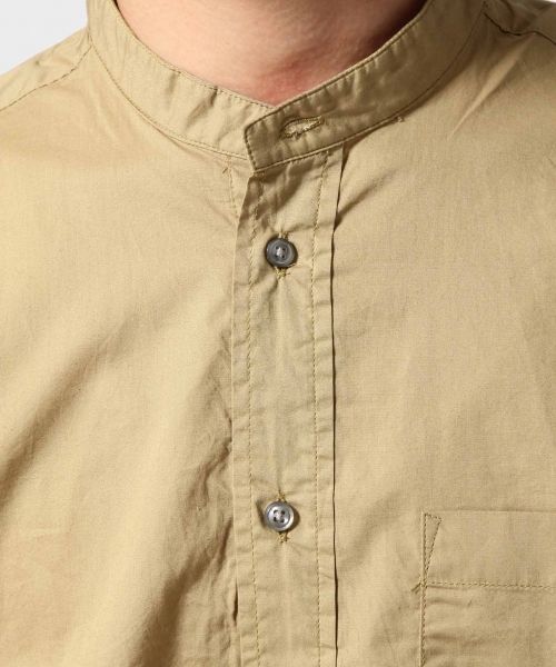 RAGEBLUE（レイジブルー）の「＜トレンドのロング丈＞60/プルオーバーバンドカラーロングシャツ/569177（シャツ/ブラウス・メンズ・ホワイト/キャメル/その他・MEDIUM/LARGE）」の6枚目の写真