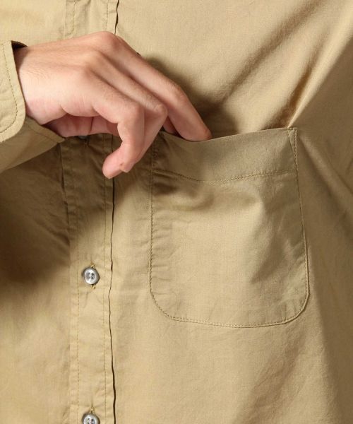 RAGEBLUE（レイジブルー）の「＜トレンドのロング丈＞60/プルオーバーバンドカラーロングシャツ/569177（シャツ/ブラウス・メンズ・ホワイト/キャメル/その他・MEDIUM/LARGE）」の8枚目の写真