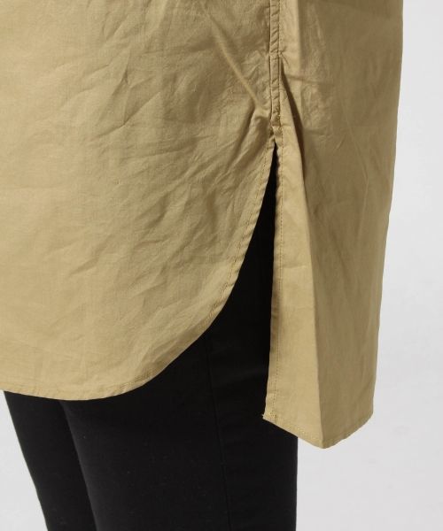 RAGEBLUE（レイジブルー）の「＜トレンドのロング丈＞60/プルオーバーバンドカラーロングシャツ/569177（シャツ/ブラウス・メンズ・ホワイト/キャメル/その他・MEDIUM/LARGE）」の10枚目の写真