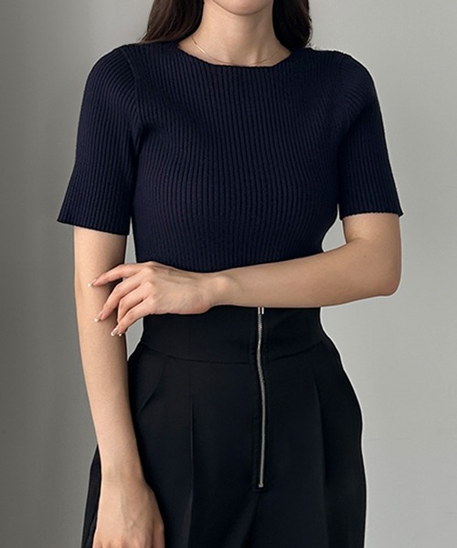 L&#39;Appartement DEUXIEME CLASSE - 【新品タグ付】ボートネック ボーダーリブニット tw-0962w.jpg
