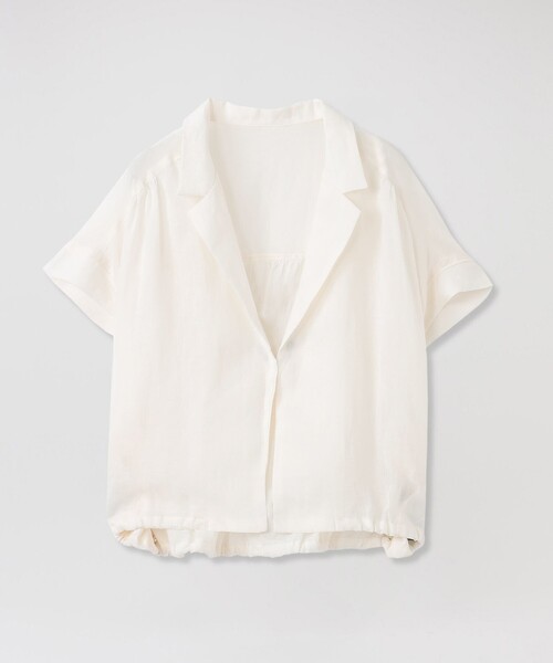 LOVELESS(ラブレス)の「ペーパーリネンブラウス(シャツ/ブラウス・レディース・オフホワイト/ブラック/ブラウン系その他5・M)」の2枚目の写真