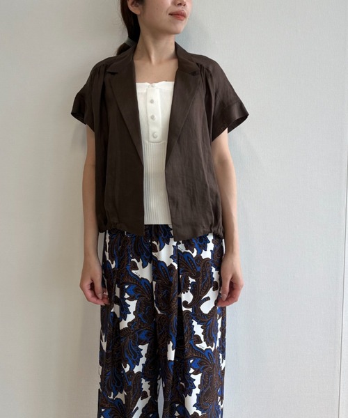 LOVELESS(ラブレス)の「ペーパーリネンブラウス(シャツ/ブラウス・レディース・オフホワイト/ブラック/ブラウン系その他5・M)」の15枚目の写真