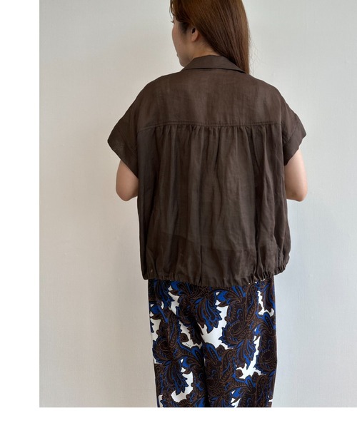 LOVELESS(ラブレス)の「ペーパーリネンブラウス(シャツ/ブラウス・レディース・オフホワイト/ブラック/ブラウン系その他5・M)」の14枚目の写真