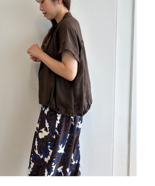 LOVELESS(ラブレス)の「ペーパーリネンブラウス(シャツ/ブラウス・レディース・オフホワイト/ブラック/ブラウン系その他5・M)」の13枚目の写真