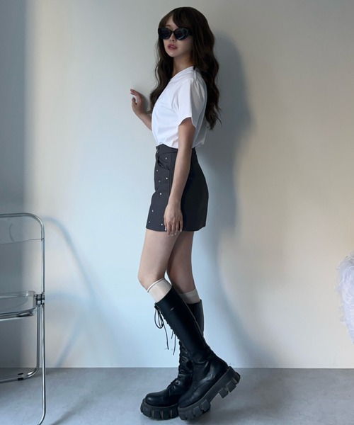 MAINLYTRULY（メインリィトゥルリィ）の「ビジュー タイトスカート（スカート・レディース・グレー・S）」の12枚目の写真