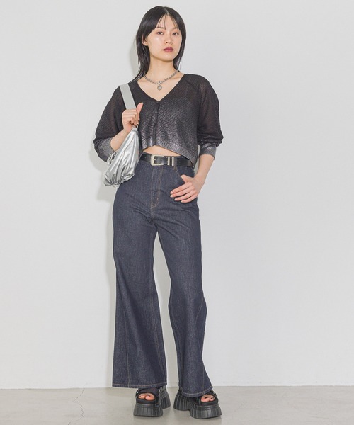 PAGEBOY（ページボーイ）の「ハクグラデシアーVネックカーディガン（カーディガン/ボレロ・レディース・ブラック/ブルーグレー/ホワイト/グリーン系その他6・FREE）」の9枚目の写真