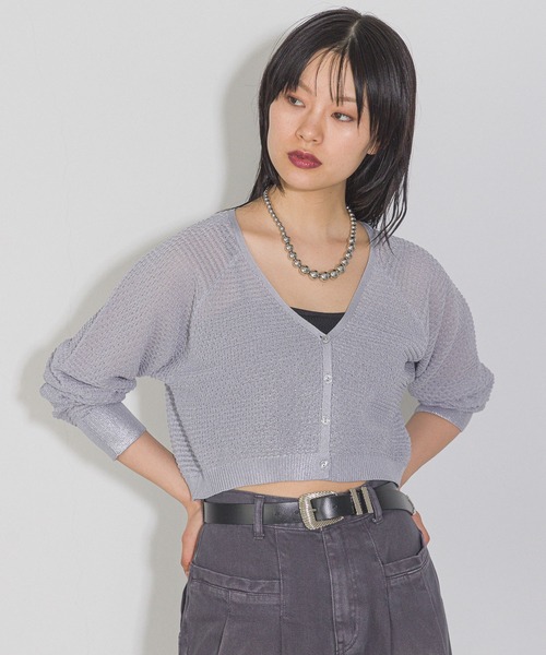 PAGEBOY（ページボーイ）の「ハクグラデシアーVネックカーディガン（カーディガン/ボレロ・レディース・ブラック/ブルーグレー/ホワイト/グリーン系その他6・FREE）」の15枚目の写真