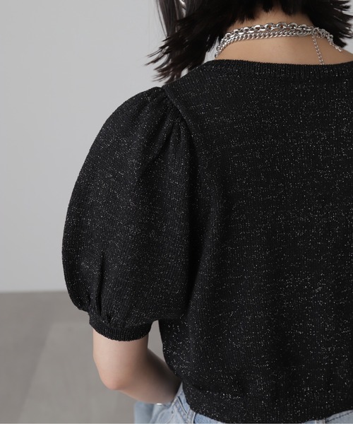 FREE'S MART（フリーズマート）の「◇ラメパフスリーブニットカーディガン（カーディガン/ボレロ・レディース・レッド/ブラック/ホワイト・FREE）」の11枚目の写真