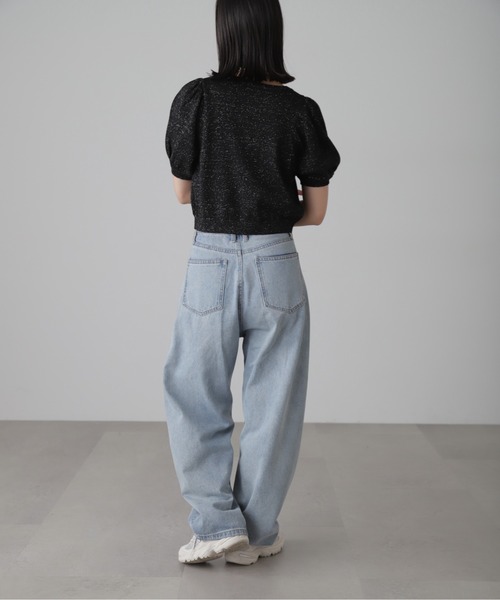 FREE'S MART（フリーズマート）の「◇ラメパフスリーブニットカーディガン（カーディガン/ボレロ・レディース・レッド/ブラック/ホワイト・FREE）」の6枚目の写真