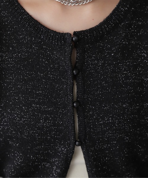 FREE'S MART（フリーズマート）の「◇ラメパフスリーブニットカーディガン（カーディガン/ボレロ・レディース・レッド/ブラック/ホワイト・FREE）」の8枚目の写真