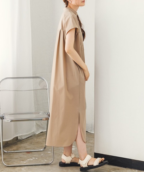 hunch（ハンチ）の「接触冷感シャツワンピース（シャツワンピース・レディース・ブラック/ベージュ・FREE）」の4枚目の写真