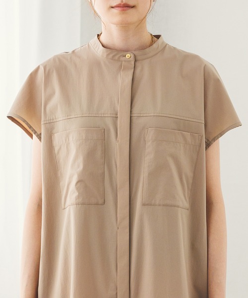 hunch（ハンチ）の「接触冷感シャツワンピース（シャツワンピース・レディース・ブラック/ベージュ・FREE）」の6枚目の写真