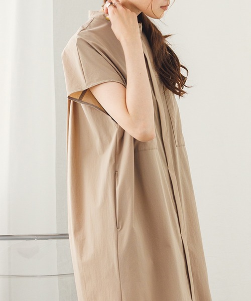hunch（ハンチ）の「接触冷感シャツワンピース（シャツワンピース・レディース・ブラック/ベージュ・FREE）」の10枚目の写真