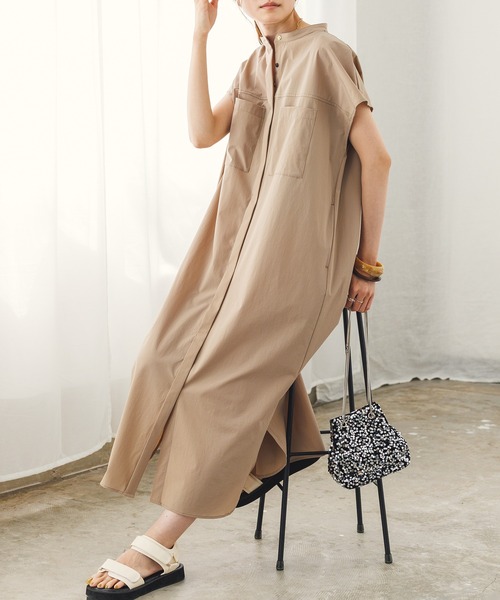 hunch（ハンチ）の「接触冷感シャツワンピース（シャツワンピース・レディース・ブラック/ベージュ・FREE）」の11枚目の写真