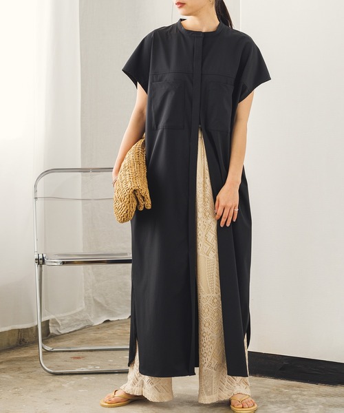 hunch（ハンチ）の「接触冷感シャツワンピース（シャツワンピース・レディース・ブラック/ベージュ・FREE）」の20枚目の写真