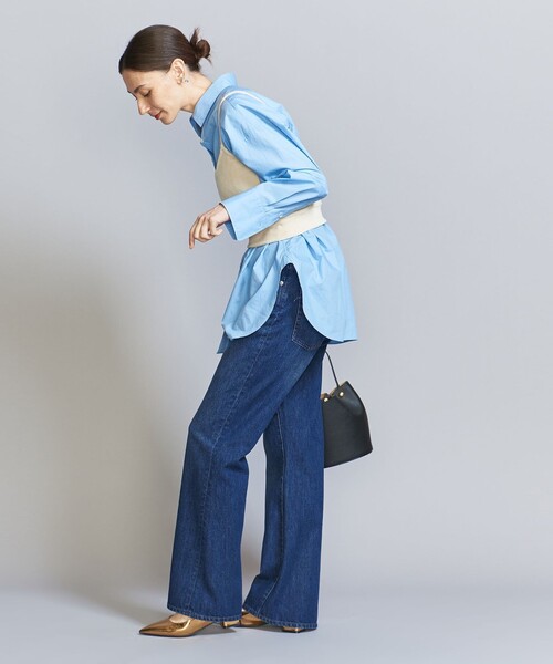 BEAUTY&YOUTH UNITED ARROWS（ビューティーアンドユースユナイテッドアローズ）の「【WEB限定】デニムフレアパンツ -ウォッシャブル-（デニムパンツ・レディース・コバルトブルー/オフホワイト/ネイビー・S/M/L/XS）」の13枚目の写真