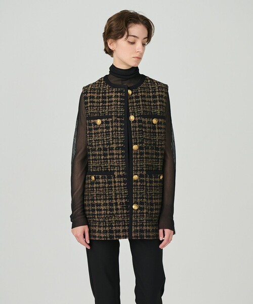 GRACE CONTINENTAL（グレースコンチネンタル）の「チドリツイードベスト（ベスト・レディース・マルチ・36/38）」の2枚目の写真