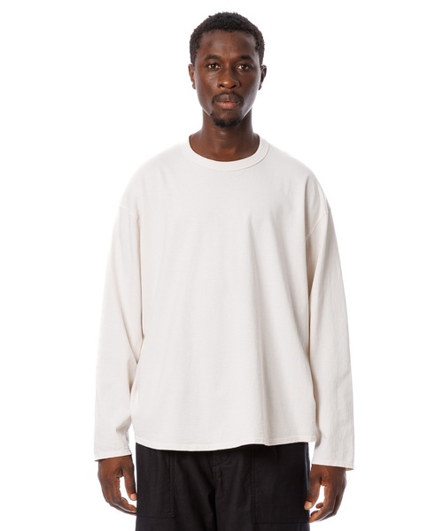 Sandinista（サンディニスタ）の「American Cotton Round L-S Tee / アメリカンコットン後染め裾ラウンド長袖Tシャツ（Tシャツ/カットソー・メンズ・ブラック/ダークオレンジ/ナチュラル/ベージュ系その他・LARGE/MEDIUM/SMALL）」の3枚目の写真