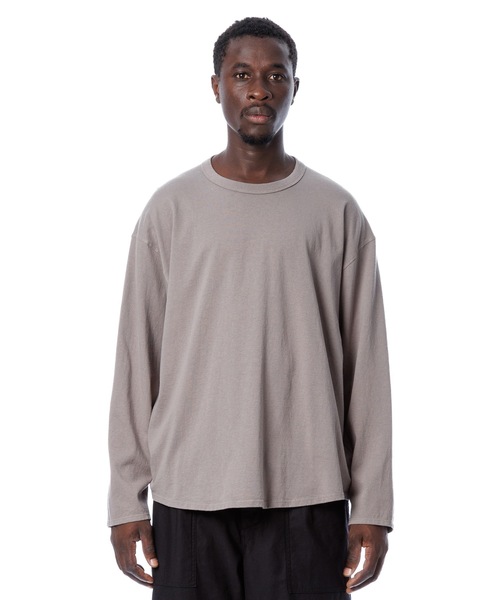 Sandinista（サンディニスタ）の「American Cotton Round L-S Tee / アメリカンコットン後染め裾ラウンド長袖Tシャツ（Tシャツ/カットソー・メンズ・ブラック/ダークオレンジ/ナチュラル/ベージュ系その他・LARGE/MEDIUM/SMALL）」の4枚目の写真