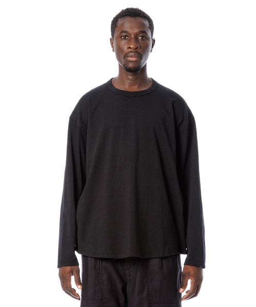 Sandinista（サンディニスタ）の「American Cotton Round L-S Tee / アメリカンコットン後染め裾ラウンド長袖Tシャツ（Tシャツ/カットソー・メンズ・ブラック/ダークオレンジ/ナチュラル/ベージュ系その他・LARGE/MEDIUM/SMALL）」の2枚目の写真