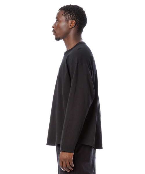 Sandinista（サンディニスタ）の「American Cotton Round L-S Tee / アメリカンコットン後染め裾ラウンド長袖Tシャツ（Tシャツ/カットソー・メンズ・ブラック/ダークオレンジ/ナチュラル/ベージュ系その他・LARGE/MEDIUM/SMALL）」の7枚目の写真