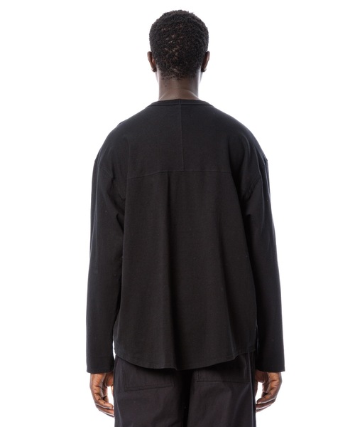 Sandinista（サンディニスタ）の「American Cotton Round L-S Tee / アメリカンコットン後染め裾ラウンド長袖Tシャツ（Tシャツ/カットソー・メンズ・ブラック/ダークオレンジ/ナチュラル/ベージュ系その他・LARGE/MEDIUM/SMALL）」の8枚目の写真