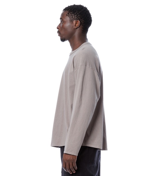 Sandinista（サンディニスタ）の「American Cotton Round L-S Tee / アメリカンコットン後染め裾ラウンド長袖Tシャツ（Tシャツ/カットソー・メンズ・ブラック/ダークオレンジ/ナチュラル/ベージュ系その他・LARGE/MEDIUM/SMALL）」の9枚目の写真