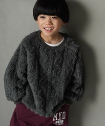 MAKE YOUR DAY | 模様入り両面ボアプルオーバー■80～140cm(スウェット)