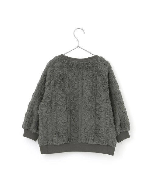MAKE YOUR DAY（メイクユアデイ）の「模様入り両面ボアプルオーバー■80～140cm（スウェット・キッズ・チャコールグレー/ダークグリーン/アイボリー・80/90/100/110/120/130/140）」の11枚目の写真