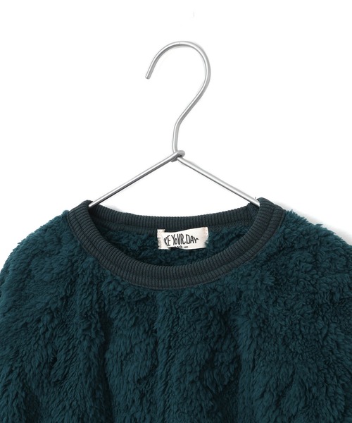 MAKE YOUR DAY（メイクユアデイ）の「模様入り両面ボアプルオーバー■80～140cm（スウェット・キッズ・チャコールグレー/ダークグリーン/アイボリー・80/90/100/110/120/130/140）」の15枚目の写真