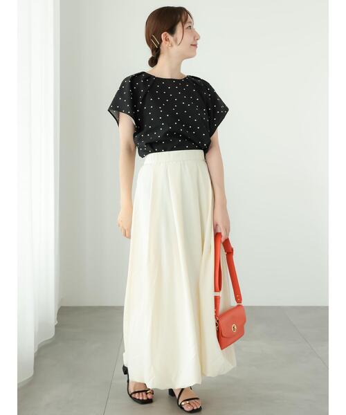 Te chichi TERRASSE（テチチテラス）の「【セットアップ可】麻調タックブラウス（シャツ/ブラウス・レディース・ベージュ/ブラック/チャコールグレー・F）」の5枚目の写真