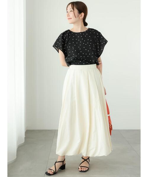 Te chichi TERRASSE（テチチテラス）の「【セットアップ可】麻調タックブラウス（シャツ/ブラウス・レディース・ベージュ/ブラック/チャコールグレー・F）」の6枚目の写真