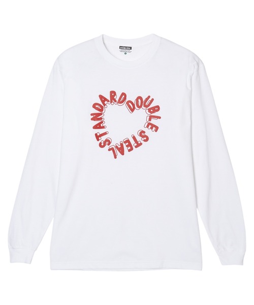 DOUBLE STEAL(ダブルスティール)の「ハートロゴ 長袖Tシャツ(Tシャツ/カットソー・メンズ・ブラック/ホワイト・LARGE/MEDIUM/X-LARGE)」の1枚目の写真