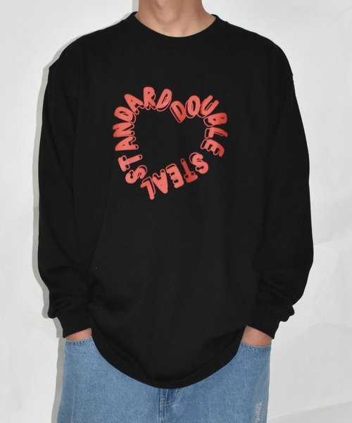 DOUBLE STEAL(ダブルスティール)の「ハートロゴ 長袖Tシャツ(Tシャツ/カットソー・メンズ・ブラック/ホワイト・LARGE/MEDIUM/X-LARGE)」の2枚目の写真