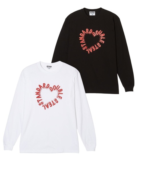 DOUBLE STEAL(ダブルスティール)の「ハートロゴ 長袖Tシャツ(Tシャツ/カットソー・メンズ・ブラック/ホワイト・LARGE/MEDIUM/X-LARGE)」の7枚目の写真