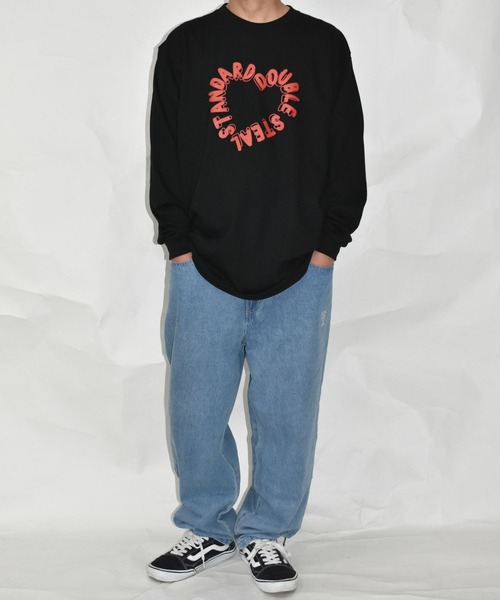 DOUBLE STEAL(ダブルスティール)の「ハートロゴ 長袖Tシャツ(Tシャツ/カットソー・メンズ・ブラック/ホワイト・LARGE/MEDIUM/X-LARGE)」の8枚目の写真