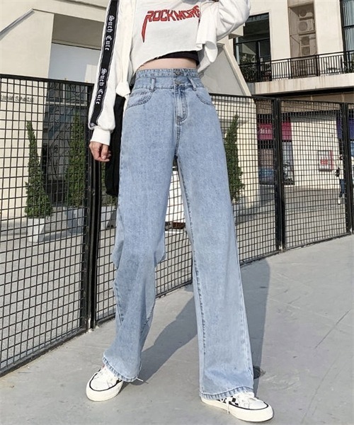 FREE STYLISTS(フリー スタイリスト)の「2ボタンハイウエストワイドデニムパンツ(デニムパンツ・レディース・ブルー/ブラック/ライトブルー・L/2XL/XL/M/S)」の13枚目の写真
