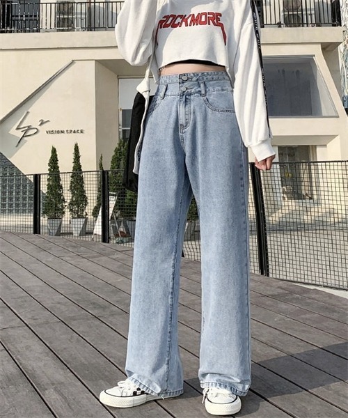 FREE STYLISTS(フリー スタイリスト)の「2ボタンハイウエストワイドデニムパンツ(デニムパンツ・レディース・ブルー/ブラック/ライトブルー・L/2XL/XL/M/S)」の17枚目の写真