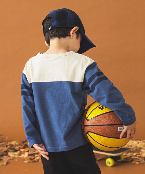 B:MING by BEAMS（ビーミングバイビームス）の「フットボール Tシャツ （100～140cm)（Tシャツ/カットソー・キッズ・ベージュ/ブルー系その他2・100/110/120/130/140）」の15枚目の写真