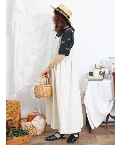 Samansa Mos2（サマンサ モスモス）の「デニム/ツイルジャンパースカート（ワンピース・レディース・ブルー/オフホワイト/サックスブルー/カーキ・F）」の8枚目の写真