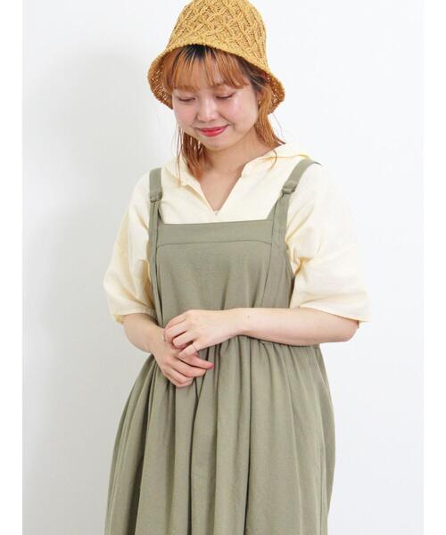 Samansa Mos2（サマンサ モスモス）の「デニム/ツイルジャンパースカート（ワンピース・レディース・ブルー/オフホワイト/サックスブルー/カーキ・F）」の19枚目の写真