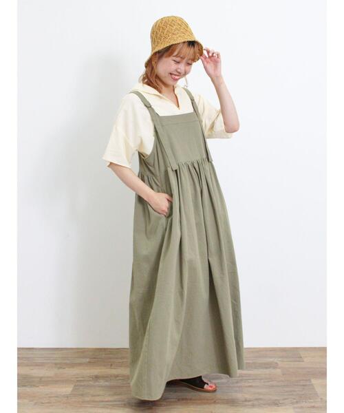 Samansa Mos2（サマンサ モスモス）の「デニム/ツイルジャンパースカート（ワンピース・レディース・ブルー/オフホワイト/サックスブルー/カーキ・F）」の20枚目の写真