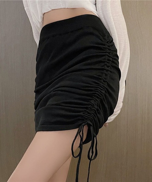 NormaKamali ドレープ ミニ ボトム スカート シャーリング