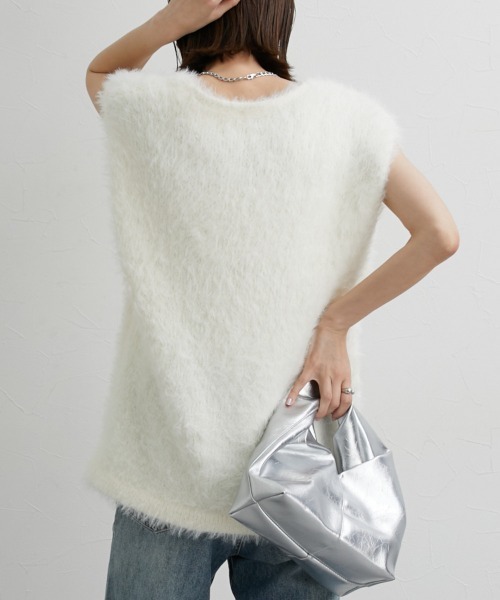 nissen（ニッセン）の「シャギーニットベスト（ベスト・レディース・ライトグレー/チャコールグレー/アイボリー・S/M/L/LL）」の13枚目の写真