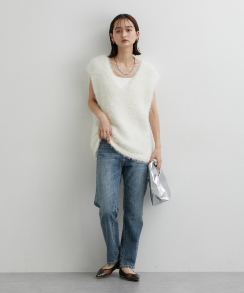 nissen（ニッセン）の「シャギーニットベスト（ベスト・レディース・ライトグレー/チャコールグレー/アイボリー・S/M/L/LL）」の12枚目の写真