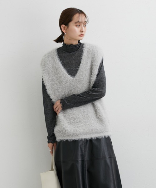 nissen（ニッセン）の「シャギーニットベスト（ベスト・レディース・ライトグレー/チャコールグレー/アイボリー・S/M/L/LL）」の20枚目の写真