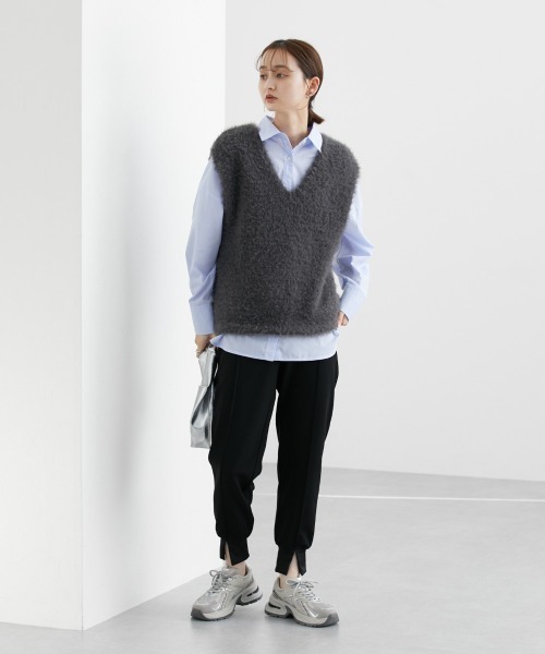 nissen（ニッセン）の「シャギーニットベスト（ベスト・レディース・ライトグレー/チャコールグレー/アイボリー・S/M/L/LL）」の16枚目の写真