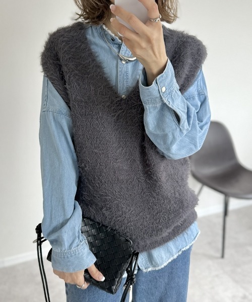 セール】シャギーニットベスト（ベスト）｜nissen（ニッセン）の