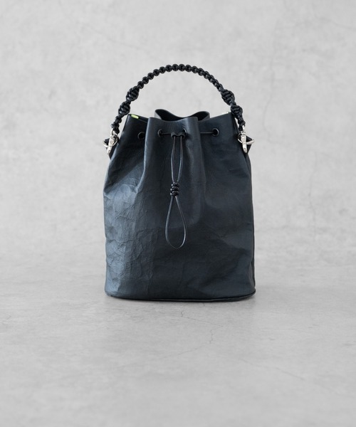 Senti(センティ)の「Dyneema(R) Leather DRAWSTRING 2WAYBAG / 超軽量ダイニーマレザードローストリング2WAYバッグ(ショルダーバッグ・メンズ・ブラック系その他/ブラック・FREE)」の21枚目の写真